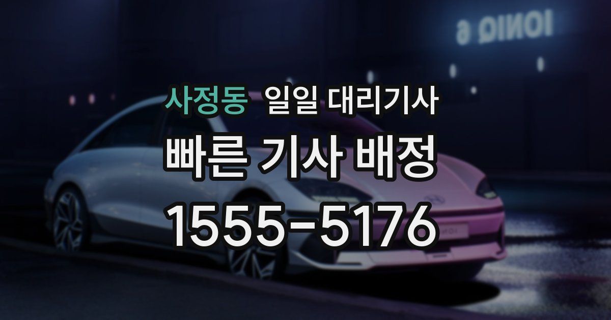 사정동 일일 대리기사