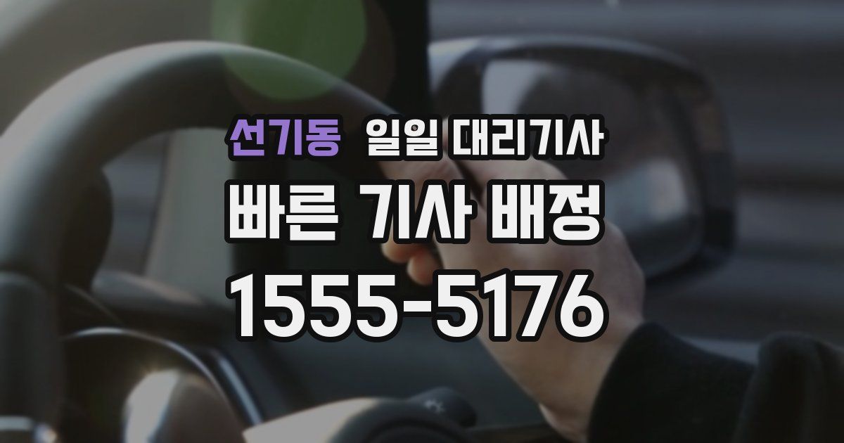 선기동 일일 대리기사