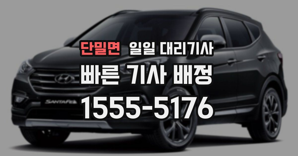 단밀면 일일 대리기사