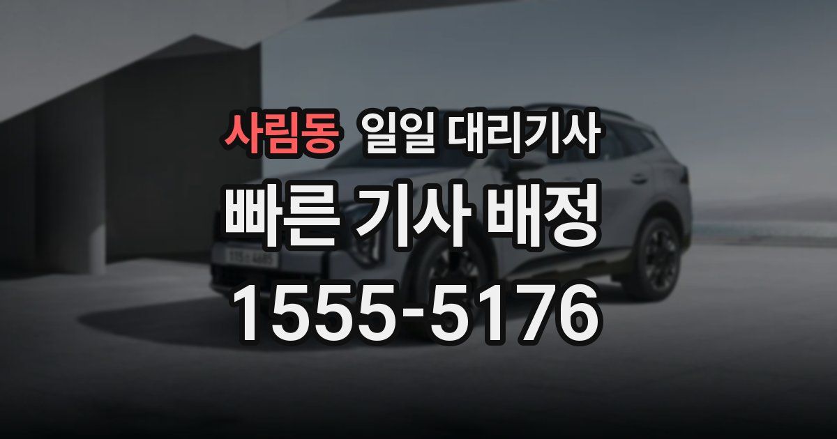 사림동 일일 대리기사