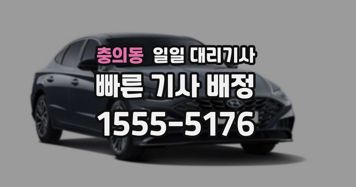 충의동 일일 대리기사