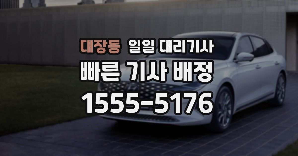 대장동 일일 대리기사