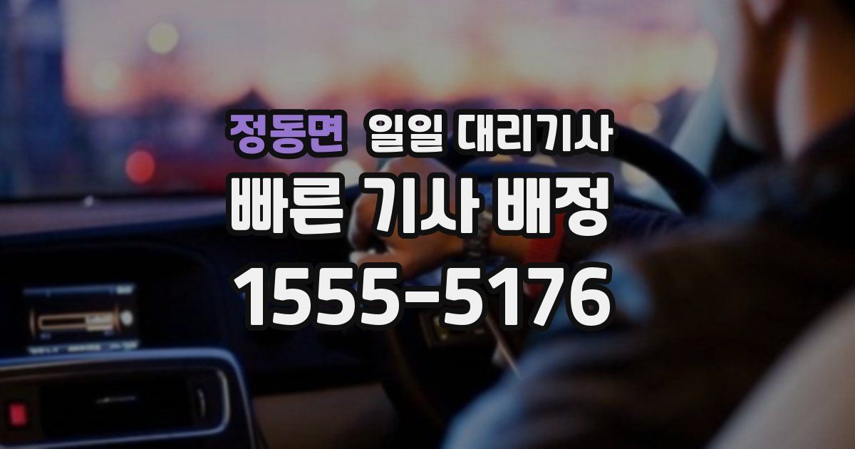 정동면 일일 대리기사