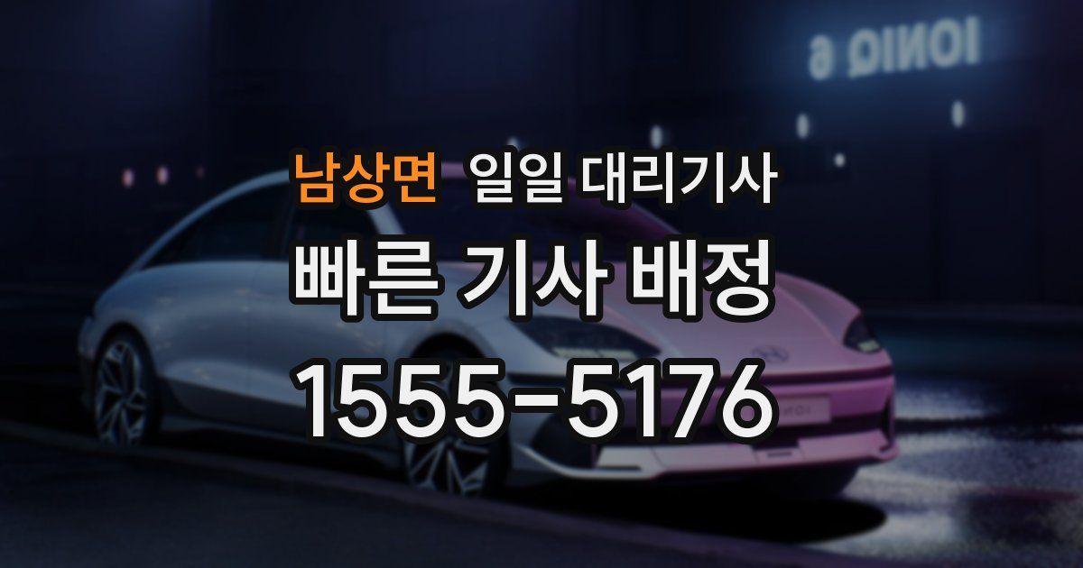 남상면 일일 대리기사