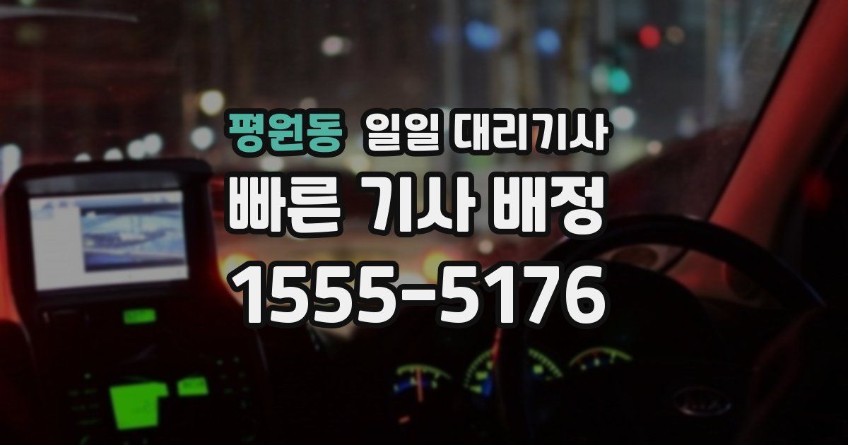 평원동 일일 대리기사