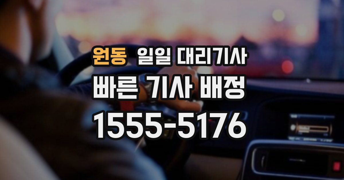 원동 일일 대리기사