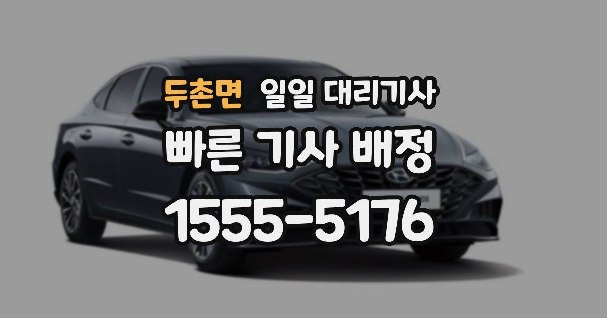 두촌면 일일 대리기사