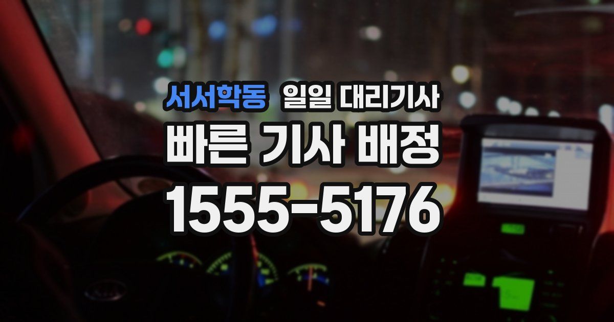 서서학동 일일 대리기사