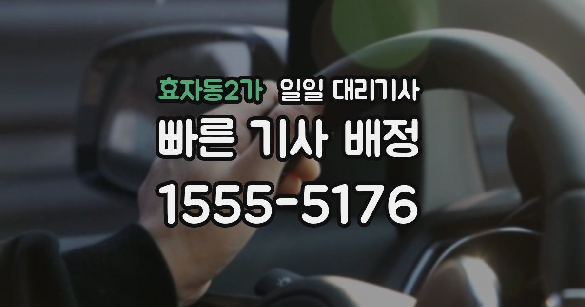 효자동2가 일일 대리기사