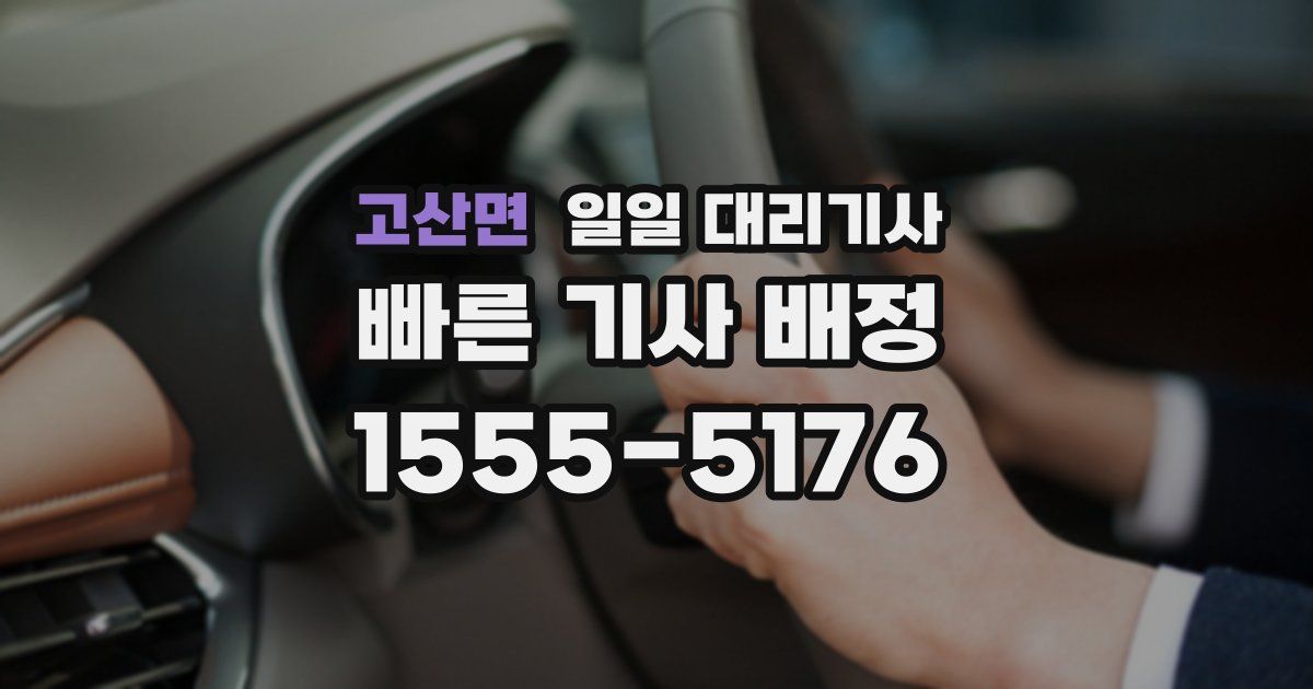 고산면 일일 대리기사