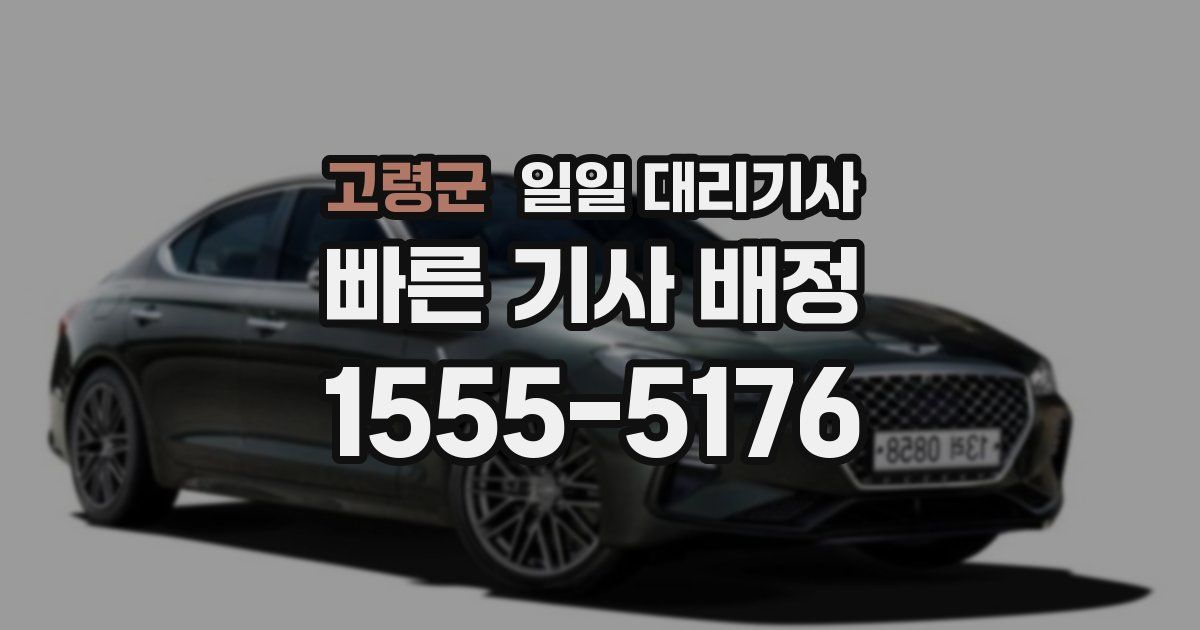 고령군 일일 대리기사