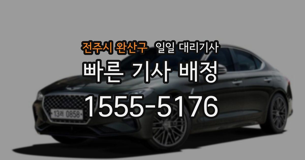 전주시 완산구 일일 대리기사