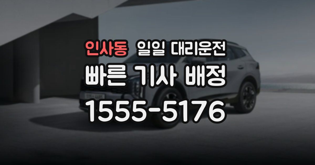 인사동 일일 대리운전