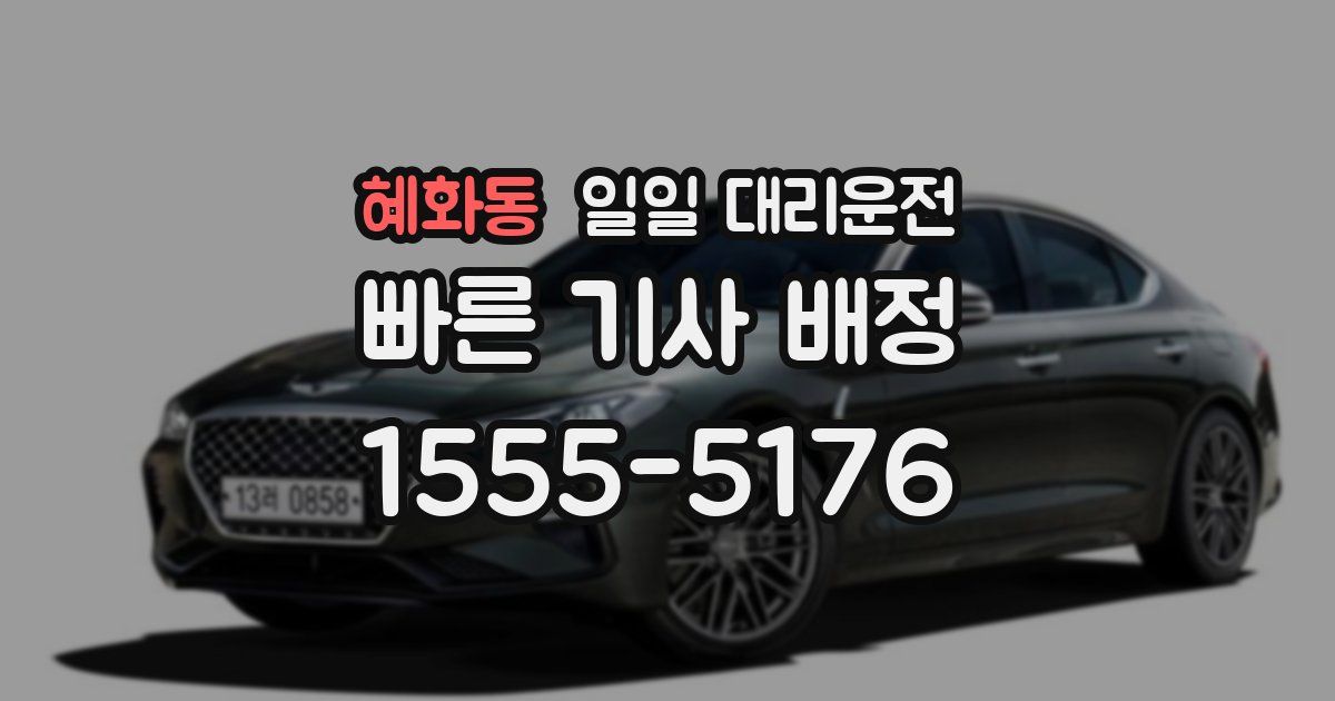 혜화동 일일 대리운전