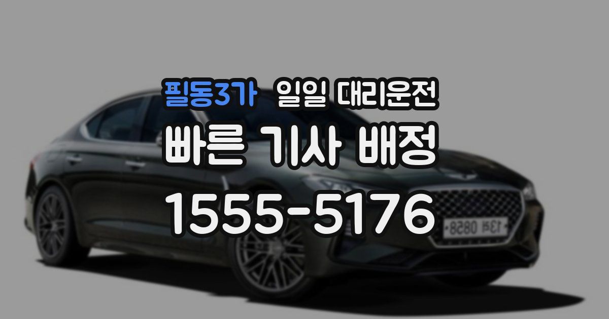 필동3가 일일 대리운전