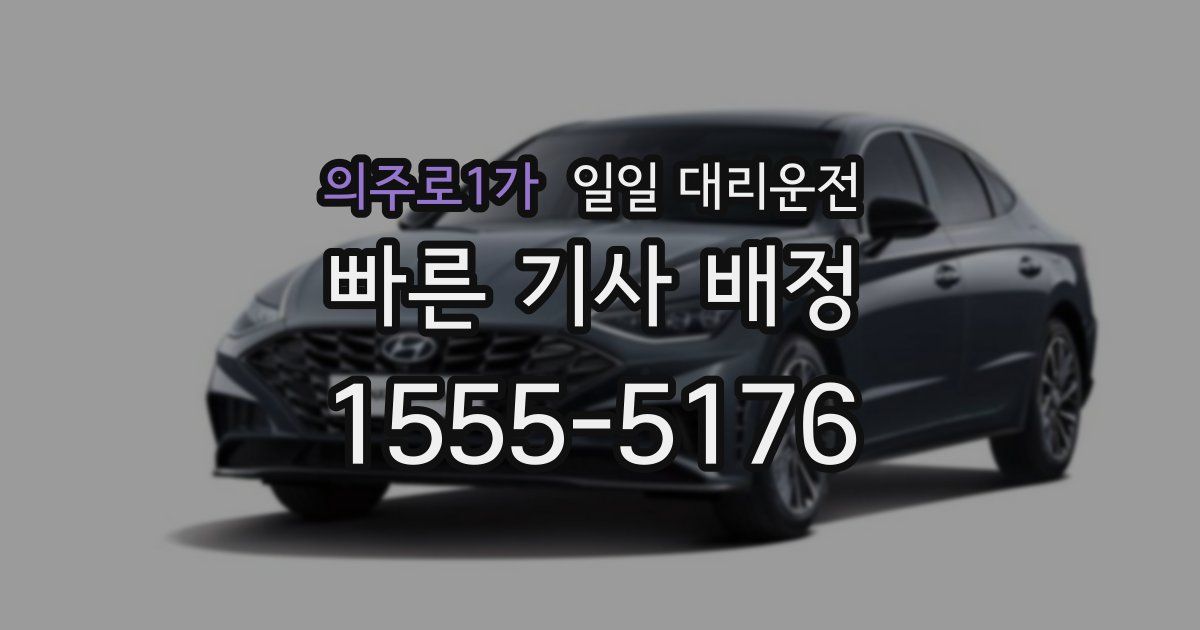 의주로1가 일일 대리운전