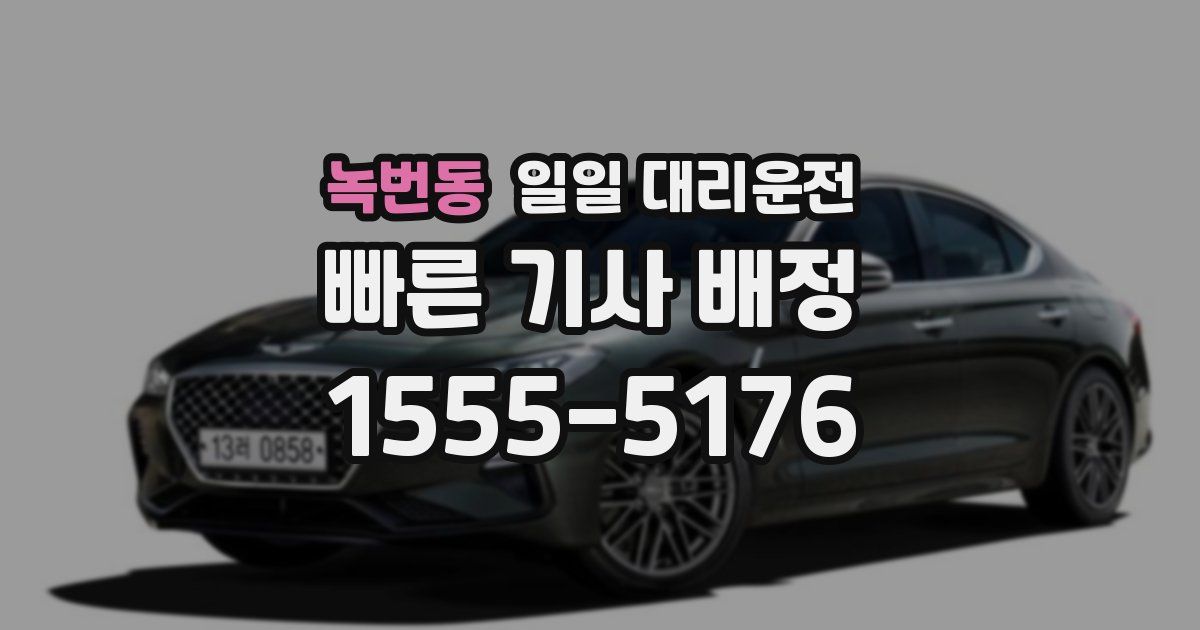녹번동 일일 대리운전