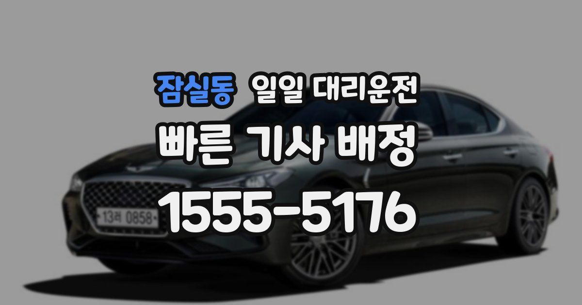 잠실동 일일 대리운전