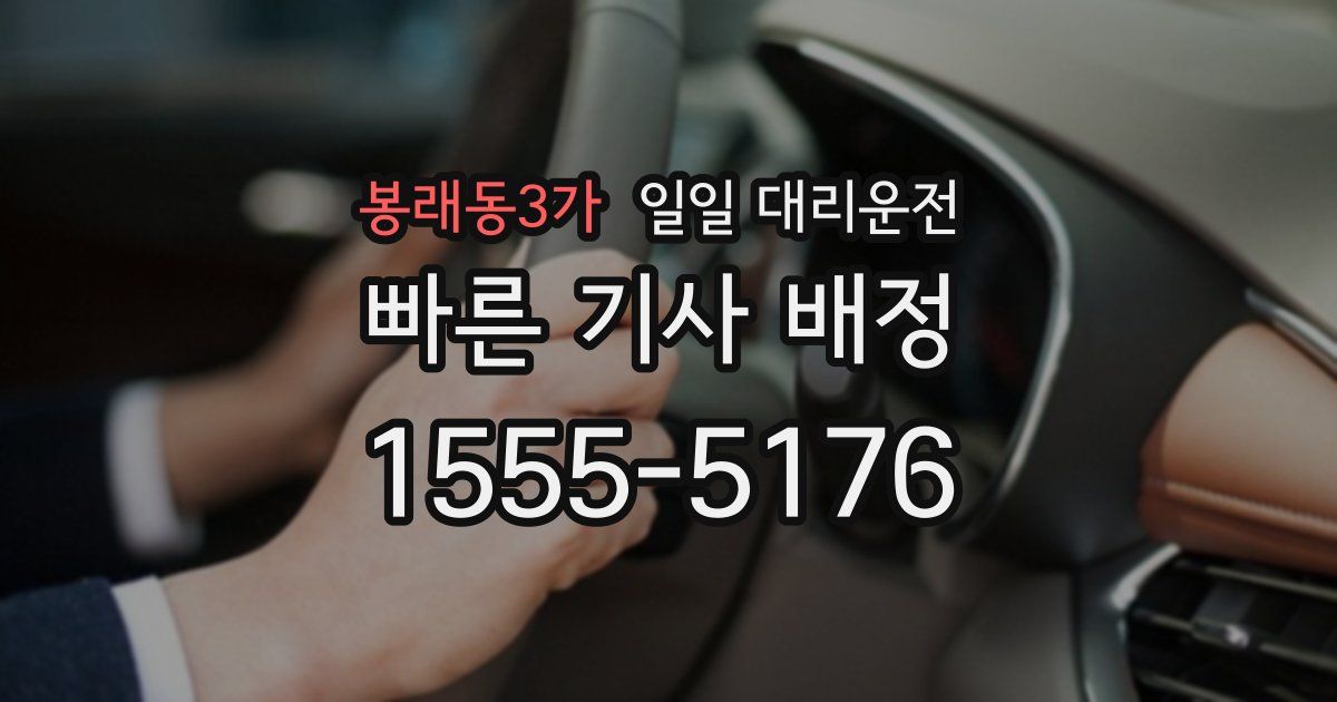 봉래동3가 일일 대리운전
