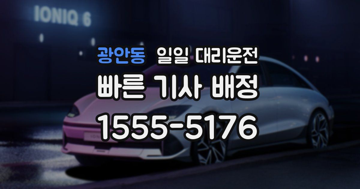 광안동 일일 대리운전
