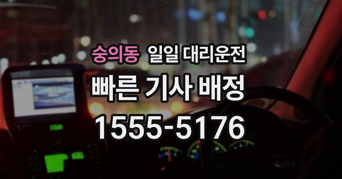 숭의동 일일 대리운전