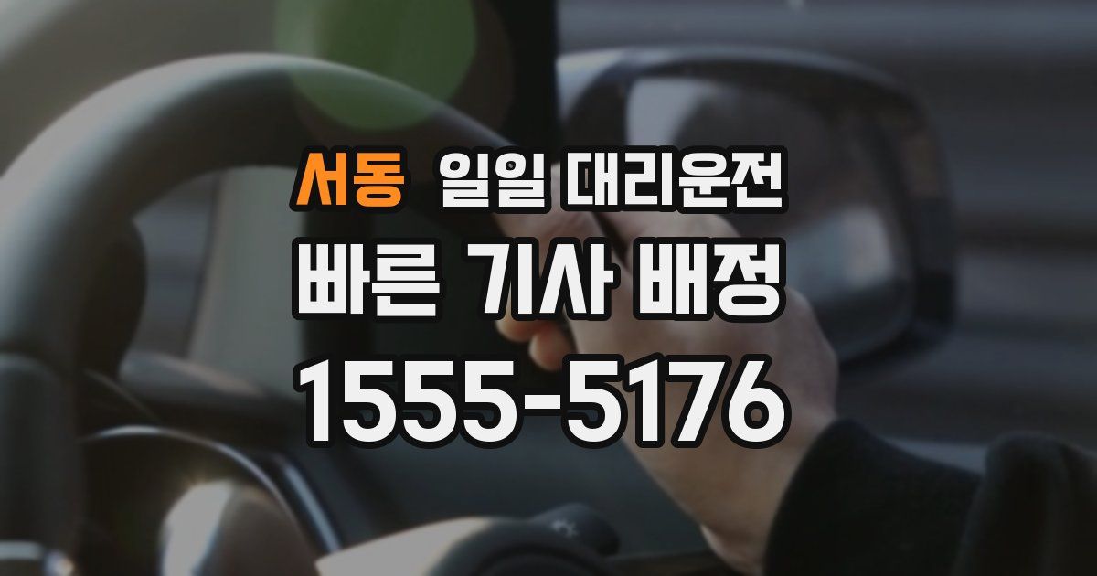 서동 일일 대리운전