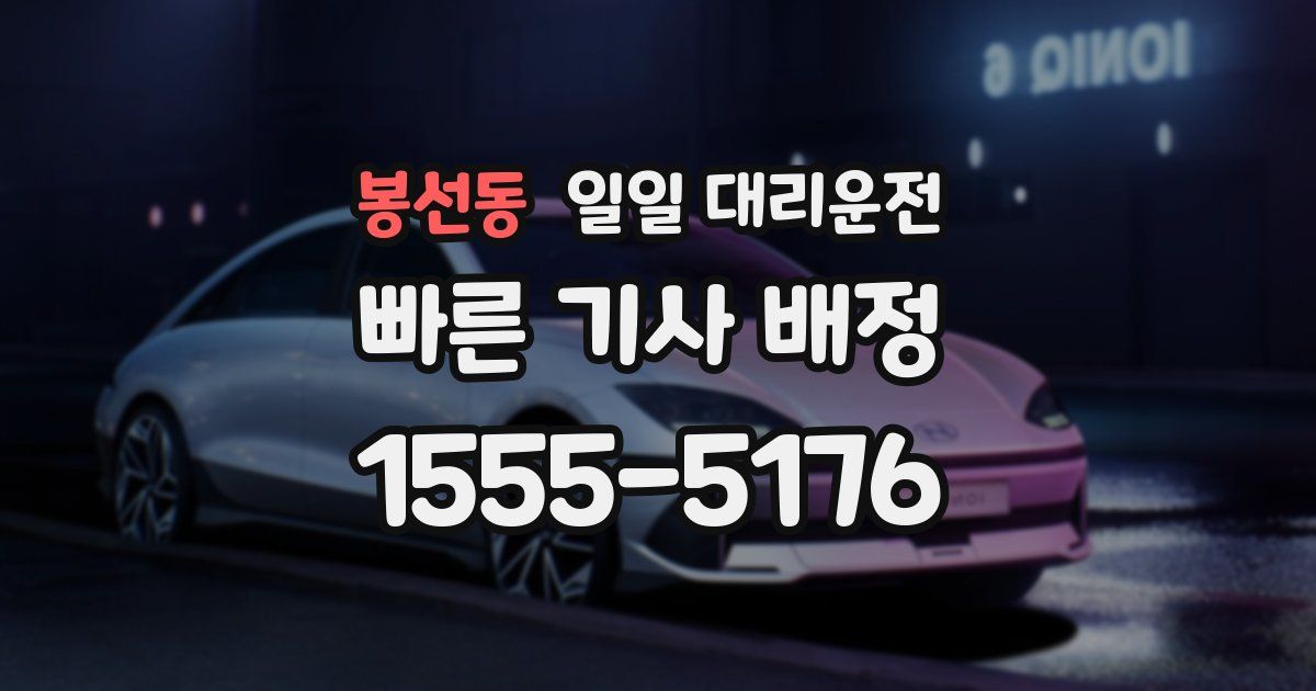 봉선동 일일 대리운전