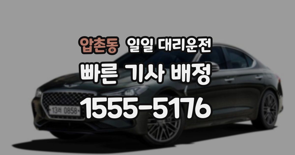 압촌동 일일 대리운전