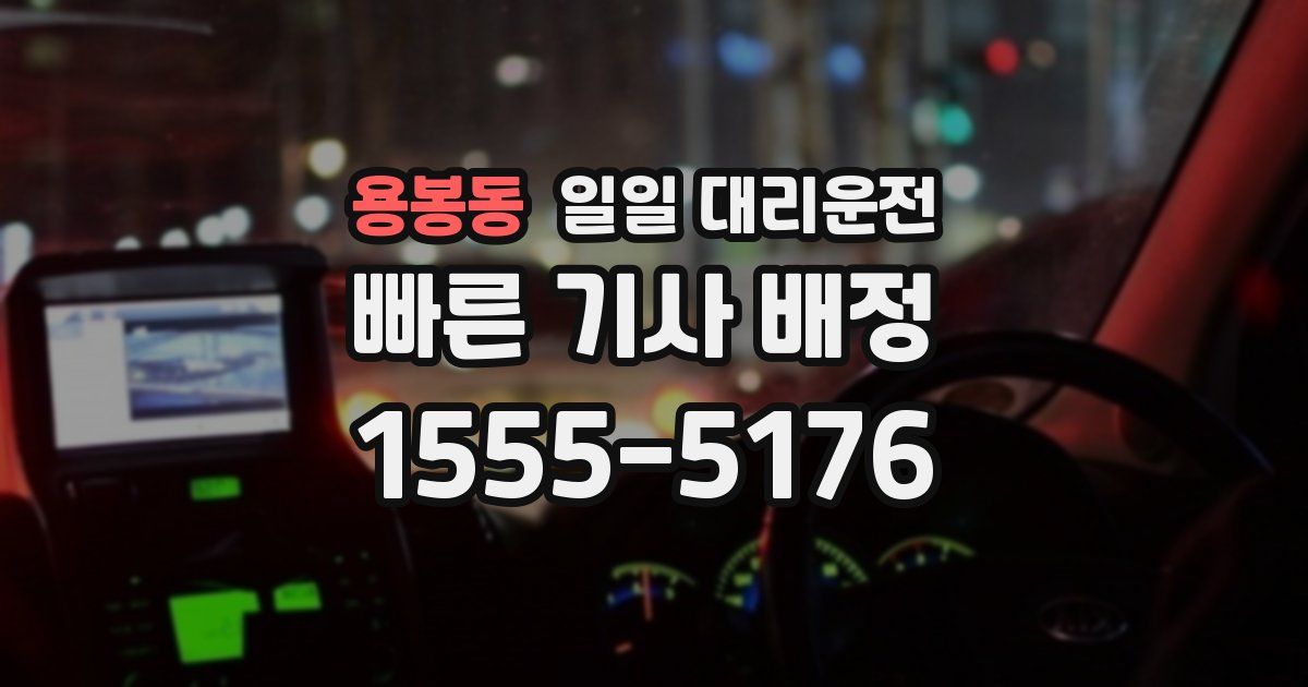 용봉동 일일 대리운전