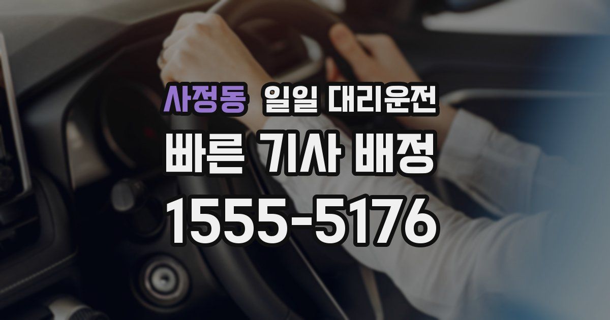 사정동 일일 대리운전