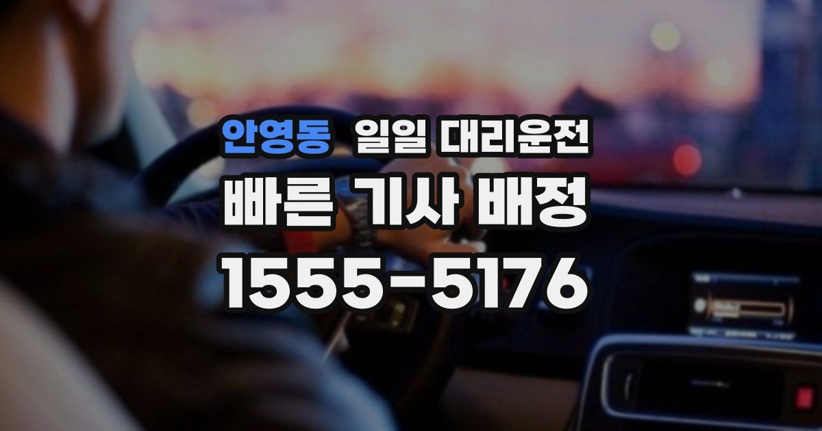 안영동 일일 대리운전