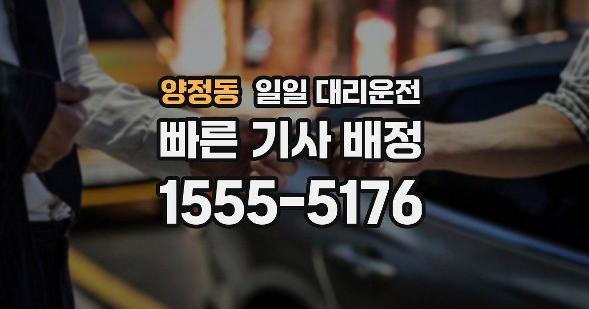 양정동 일일 대리운전