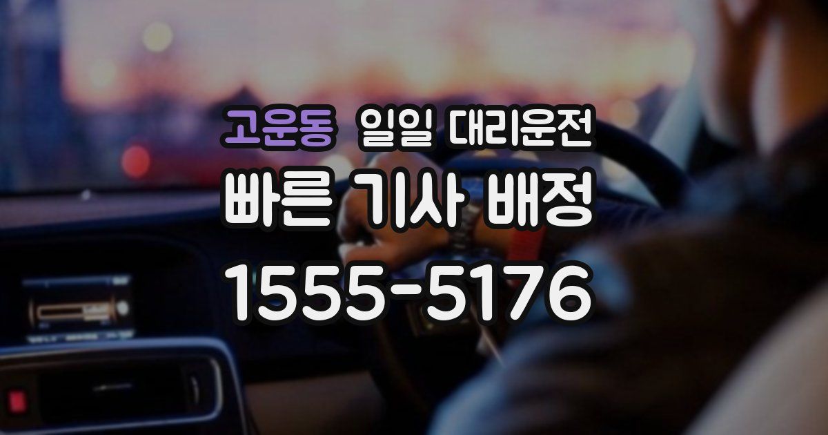 고운동 일일 대리운전