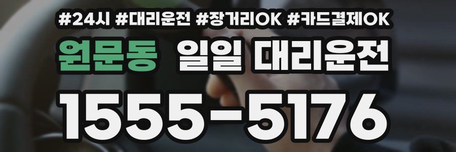 원문동 일일 대리운전