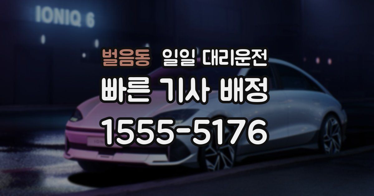 벌음동 일일 대리운전
