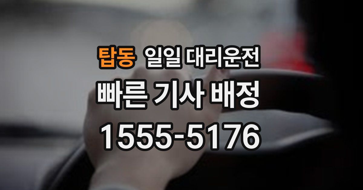 탑동 일일 대리운전