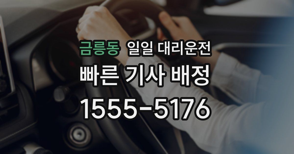 금릉동 일일 대리운전