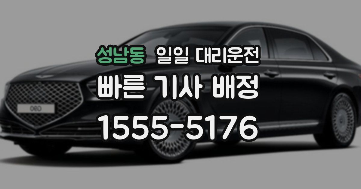 성남동 일일 대리운전