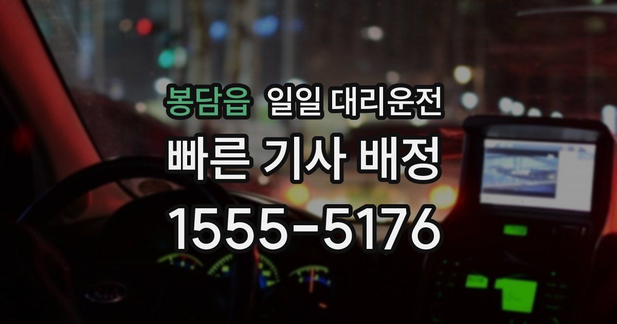 봉담읍 일일 대리운전