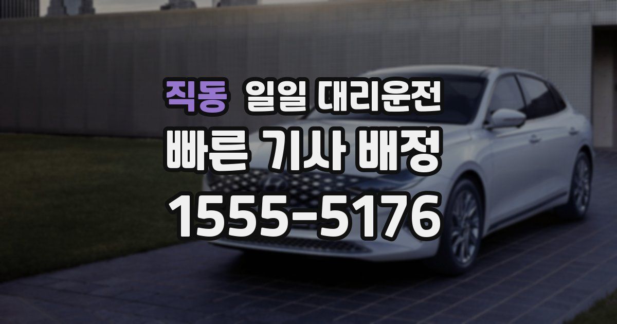 직동 일일 대리운전