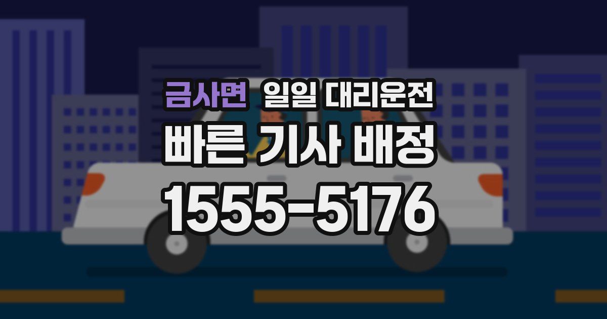금사면 일일 대리운전