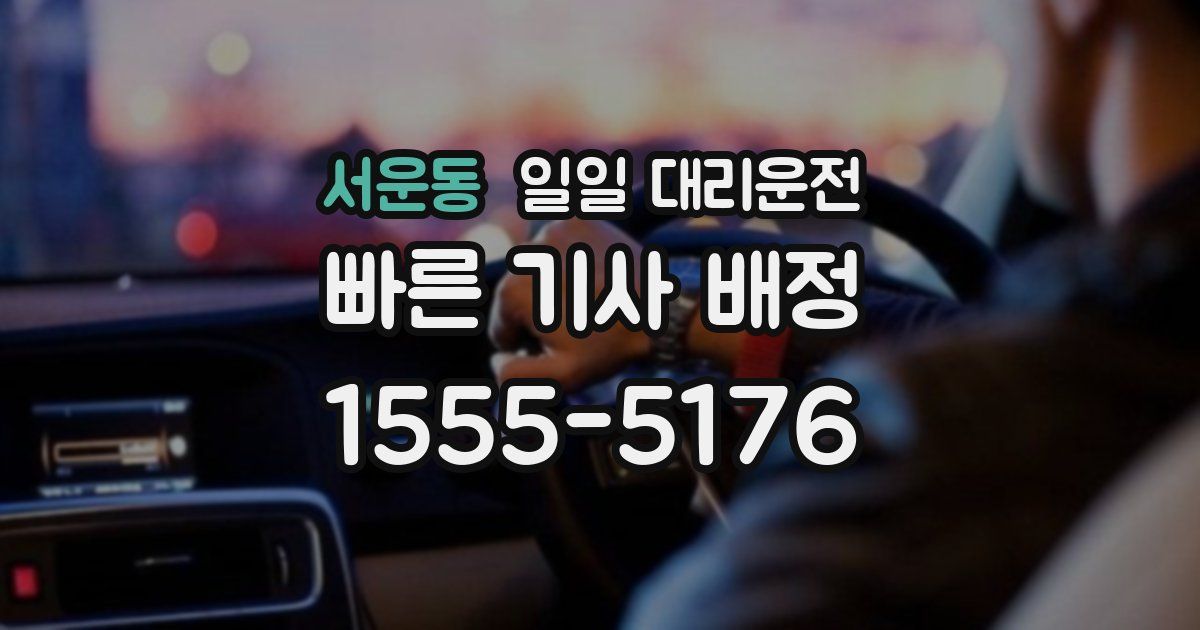 서운동 일일 대리운전