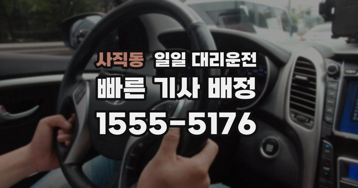 사직동 일일 대리운전