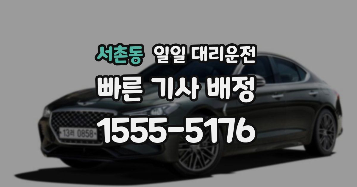 서촌동 일일 대리운전