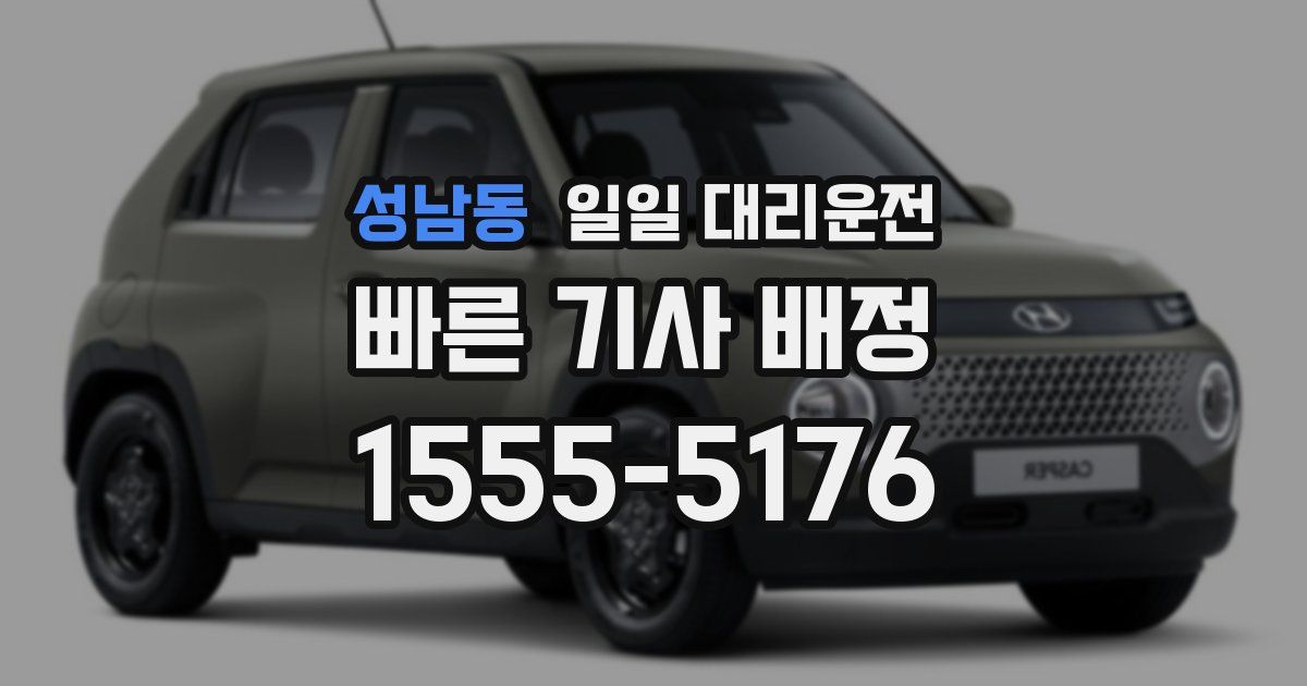 성남동 일일 대리운전