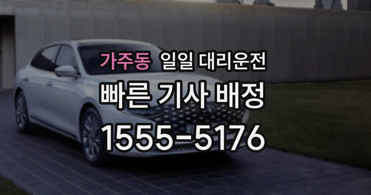 가주동 일일 대리운전