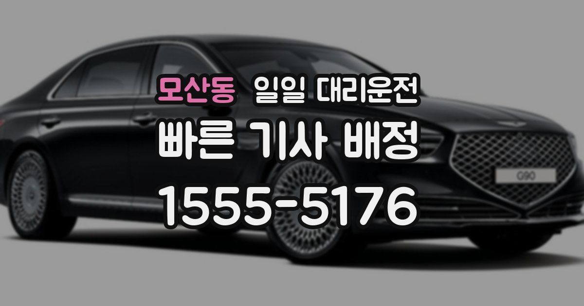 모산동 일일 대리운전