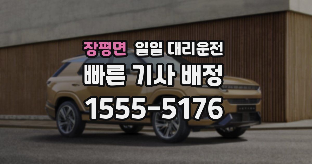 장평면 일일 대리운전