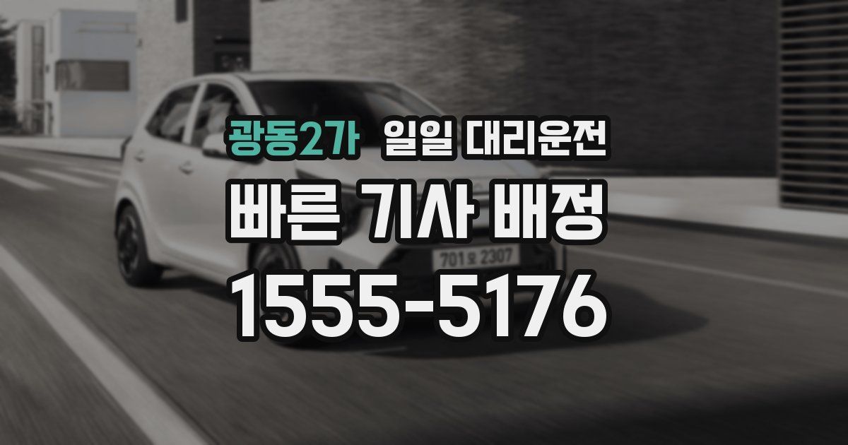 광동2가 일일 대리운전