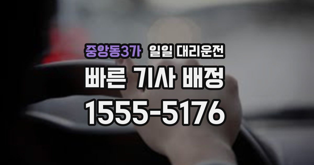 중앙동3가 일일 대리운전